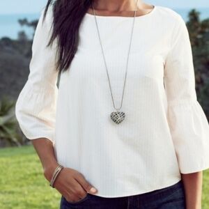 Madewell 100 % Cotton Elegant Cream Stripe Women's Top